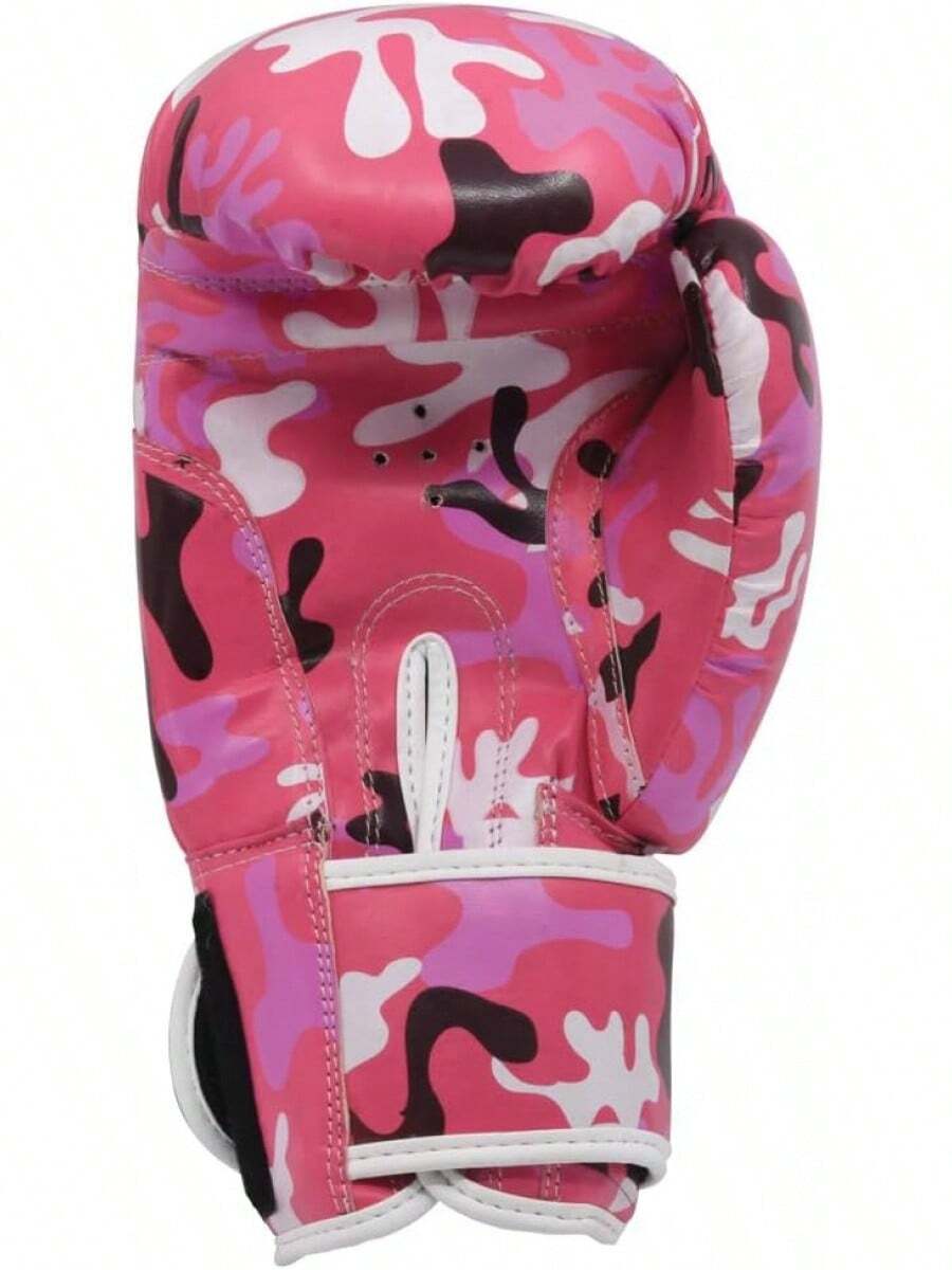 GIM Guantes de Box de Piel Sintética Muñequeras con Cierre de Contacto Boxea con  Alta Resistencia - Camuflaje Rojo/Negro - Ver 1