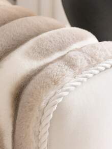 1pc Rabbit Fur Sofa Cushion Cover, Tie-Dye Striped, Thick & Warm For Winter, Anti-Slip & Anti-Scratch Sofa Protector, Ins Style