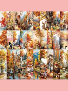 30 Stücke Herbst Lesezeichen Tagebuch Notizbuch Buch Seiten Markierungs Karten DIY Dekoration Bürobedarf Papier Karten Hochwertige Nachrichten Markierung Kreative Geschenk Dekoration