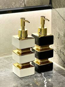 Kreatywna, unikalna, ceramiczna, czarno-biała butelka z dozownikiem mydła, wielokrotnego użytku butelka z pompką do łazienki w hotelu/domu, mydło w płynie, szampon, balsam, wielofunkcyjna