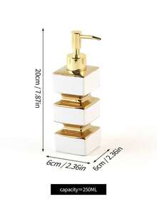 Kreatywna, unikalna, ceramiczna, czarno-biała butelka z dozownikiem mydła, wielokrotnego użytku butelka z pompką do toaletki hotelowej, szampon, żel pod prysznic, kwadratowa butelka na balsam w kształcie wieży, wielofunkcyjna butelka na balsam do toalety hotelowej i biurowej