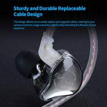 KZ EDC Pro 入耳式监听耳机，HiFi 立体声，舞台/录音室 IEM 有线降噪耳机，适合音乐家、音响发烧友（黑色/无麦克风） - No Mic - 查看 7