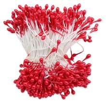 240pcs 3mm Pearlescent Flower Stamens, Artificial Gypsum Rose & Lily Handmade Craft Supplies, Home Decor Accessories