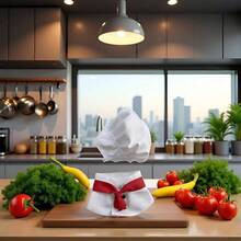 1 Set White Pet Hat Chef Appearance Pet Clothing Soft S Dog Costumes Supplies, Dog Costumes Apparel And Accessories - 最初的 - 查看 8