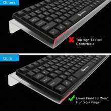 Suport pentru tastatură de computer, ridicător de tastatură acrilic pentru desktop cu bandă inferioară din silicon, suport ergonomic pentru tastatură de computer, platformă de tastare confortabilă fără instalare, suport pentru tastatură pentru birou, acasă, școală