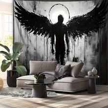 1 Piece Extra Large Black Angel Landscape Tapestry - Premium Polyester Fiber High-Definition Digital Printing, Soft Texture Art Decoration, Suitable For Living Room, Bedroom, Home Office, Angel Theme, Strong Visual Impact, Durable Material, Modern Home Decor Painting - Nhiều màu - Xem 11