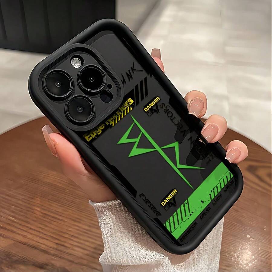 Funda de teléfono estilo cyberpunk con diseño de marco, elegante y simple, funda de protección personalizada y creativa, protección contra golpes y caídas, duradera y resistente a las manchas, compatible con XR/X/XS/XS Max|11/11 Pro/11 Pro Máx|12/12 Pro/12 Pro Máx.| 13/13 Pro/13 Pro Max.| 14/14 Pro/14 Plus/14 Pro Máx.| 15/15 Pro Max/15 Pro/15 Plus| 16/16 Pro/16 Pro Max/16 Plus| 17/17 Pro/17 Pro Max/17 Air, funda trasera suave de alta calidad TPU Antigoles - Negro 680 - Ver 1