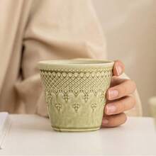 Caneca de cerâmica artesanal para latte art, 200ml (1 unidade), caneca criativa para café, ideal para casa, cafeterias e uso doméstico. - Multicolorido - Ver 4