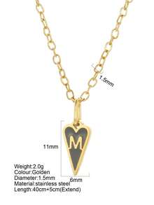 1pc Fashion Personalized 26 Initial Letter Pendant Necklace, Versatile Design Suitable For Christmas Wear & Gift - Gold - View 26