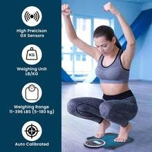 EILISON BáScula De Pesaje Digital YóGica 2 En 1 Altamente Avanzada Para Peso Corporal: 400 Libras, 4 Sensores Gx De Alta PrecisióN, Vidrio Templado Grueso, Pantalla (Rojo) (blue) - Rojo - Ver 6