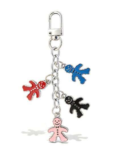 1 pieza Llavero con figura adorable en rosa, negro, azul, rojo - Accesorio personalizado de moda para bolso