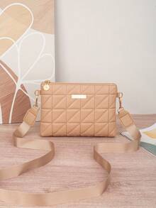 Geantă crossbody cu lanț în relief, geantă de umăr, geantă tip plic, geantă tip plic New Fashion Wave - Caisă - Vizualizare 4