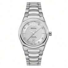 DOXA Ladies' Quartz Watch - Stainless Steel Case, Silver Diamond Dial - Business Elegance Timepiece(Model D191SSV)