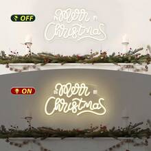 Insegna al neon di Buon Natale, Insegna al neon di Buon Natale con corno di alce Insegna a LED di Natale per feste di Natale Bar Casa Negozio Decorazione Regali di insegne al neon di Natale