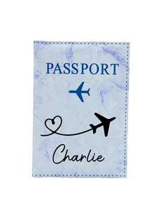 1. Customized Passport Holder, Available In 5 Colors, Can Be Customized With Name And Ticket Holder, Unisex, Can Be Used As Wallet Or Passport Cover, Marble Pattern, PU Leather Material, Luxury Passport Holder For Honeymoon Travelers, Essential For Flight Travel, Perfect Gift For Family And Friends - Multicolor - View 11