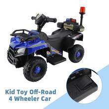 Christmas Gift 6V Dual Motor Kids Ride-On ATV Car, Electric 4 Wheeler With Flashing Headlights & Sound Effects, Perfect For 1-8 Year Olds, Indoor & Outdoor Fun - 藍色 - 查看 5