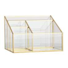 1 件豪华可倾斜透明玻璃化妆品收纳盒、桌面收纳盒、珠宝展示架情人节返校 - 無色 - 查看 7