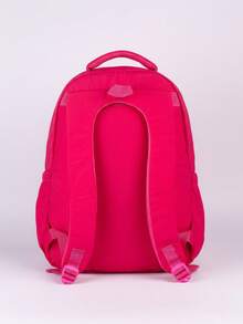 Large School Backpack For Notebook Pink Resistant Multiple Pockets Work Nylon Reinforced School College - Hot Pink - View 6