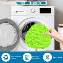 Spin Mop Heads Replacements Compatible With Ocedar Easywring 1 System 6 Pack Microfiber Chenille Mops Pad Refill O Cedar Floor Clean, Washable DryWet Use Dust Mops - 綠色 - 查看 8