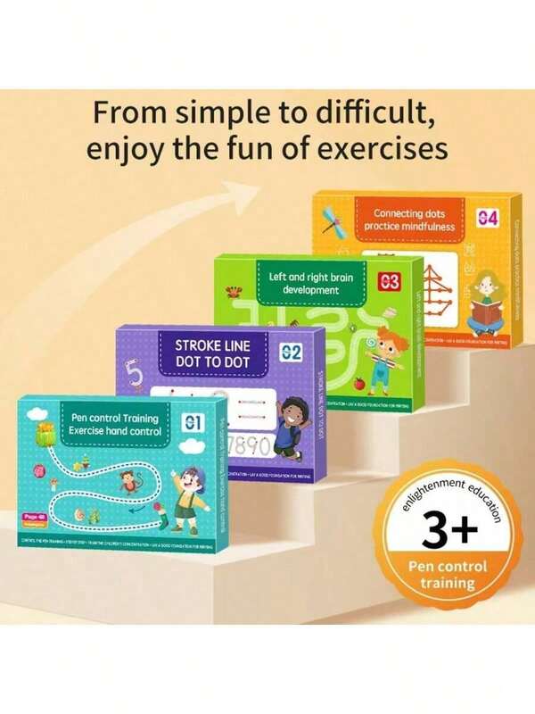 Cuaderno de práctica de caligrafía en inglés, libro de trazado educativo para niños