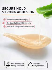 Sujetador adhesivo de color albaricoque - Material de bio-gel (adhesión fuerte, amigable con la piel), levantamiento y recogida del busto, lavable y reutilizable | Ideal para bodas/fiestas/citas/trajes sin espalda y playa, opción de regalo perfecta