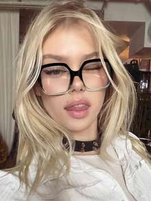 1/2/3 PCS Women's Acrylic Bohemian Style Large Square Frame Fashion Glasses Frame For Daily Reading And Work Commuting - Multicolor - View 13