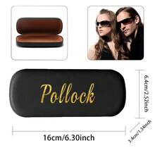 Custom Name PU Hard Shell Glasses Case Scratch-Resistant Eyewear Organizer Shockproof Sunglasses Myopia Glasses Storage Box Unisex Protective Cover Fashionable Design For Travel Outdoor Use Gift For Christmas - Black - View 2