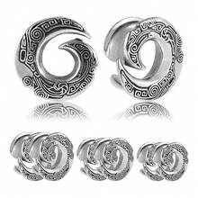 1PC Stainles Steel Flash Moon Ear Gauges Spider/Swirl/Cross Ear Tunnel Plugs Expanders Shell Earrings Plugs Piercing Body Jewelry - As Shown - View 45