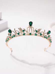 1pc French Bridal Crown Headpiece, Alloy Crystal Tiara, Wedding Dress Accessory, Quinceanera Crown, Luxury Crystal Birthday Crown