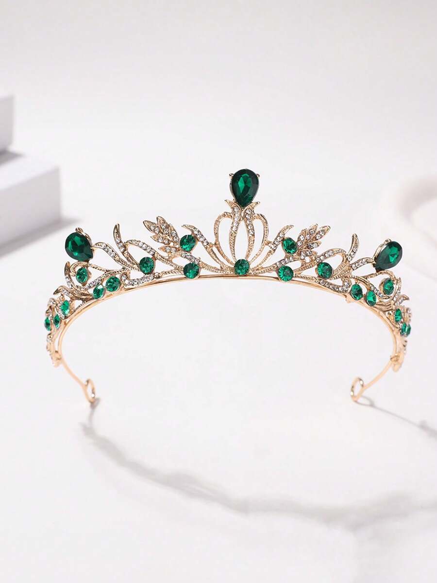 1pc French Bridal Crown Headpiece, Alloy Crystal Tiara, Wedding Dress Accessory, Quinceanera Crown, Luxury Crystal Birthday Crown