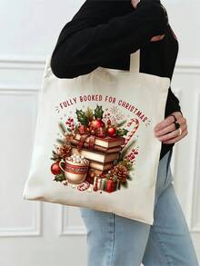 Reading Book Lovers Personalized Tote Bag - Large Capacity Canvas Book Bag For Women, Lightweight Travel Beach Bag, Teacher Appreciation Christmas Gifts For Women, University Essentials School Bag,Handbag Shoulder Bag White Bag,Personalised Gifts(Multiple Patterns) , Teacher Gift - Beige - View 13