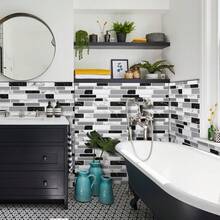 Wall Paper - Grey Mosaic Brick - View 10