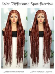 36inch Full Lace Knotless Box Braid Wig Square Based Wig With Baby Hair Braided Wigs For Women - Cam bẩn - Xem 9