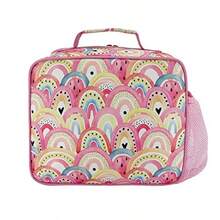 'Style 321' Insulated Crew Lunch Bag W Bottle Holder Boho Rainbows - Pink - View 2
