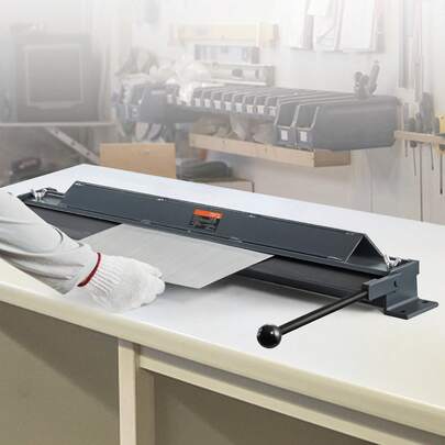 Box And Disc Brakes, 36 Or 48 Inches, 0-130 Degree Metal Plate Bending Brake, Portable Mini Metal Bending Machine With 20 Gauge L Ow Carbon Steel And 14 Gauge Aluminum Capacity Power Handle For Metal Bending