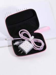 6 Pieces Bow Line Cable Organizer Set, Data Cable Protective Sleeve + Organizer Pouch, Mobile Phone Data Cable Protector, Cord Winder Fixer Anti-Breaking Cable Charger Head Protector - Multicolor - View 5