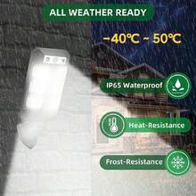 45万流明高功率户外太阳能灯，强力太阳能壁灯/路灯，照明面积300平方英尺，IP65防水，带传感器的太阳能LED灯 - 黑色 - 查看 10