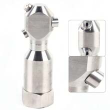 360° Rotary Tank Cleaning Nozzle - 303 Stainless Steel Self-Rotating Jet Head For Tanks, Barrels & Pipelines - Silver - View 2