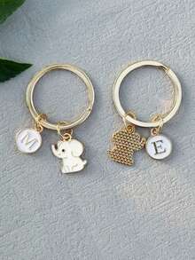 Personalized Elephant Keychain Gift For Boys - Pink and White - View 10