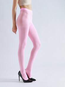 1件装女士加厚无裆连裤袜，不透明，舒适保暖 - 淺粉色 - 查看 3