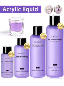 40ML/75ML/120ML/240ML Acrylic Liquid Monomer, Acrylic Nail Brush, For Acrylic Nail Extension, Nail System Kit Acrylic Nail Extension Quick Drying For Beginners DIY At Home Professional Nail Salon Use