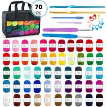 43/70-Piece Complete Crochet Kit For Beginners - 52 Colors Acrylic Yarn Skeins, 4 Crochet Hooks & 2 Knitting Needles With Needle Labels | All-In-One DIY Knitting Supplies For Adults & Craft Lovers - Color - View 2