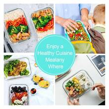 Glass Meal Prep Containers 22OZ - 10 Pack Airtight Food Storage -Lunch Containers For Microwave, Freezer, Dishwasher - Leakproof Lids - 如圖/L - 查看 5