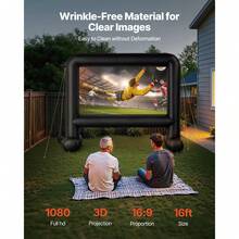 16 Ft Inflatable Movie Screen, 600D Washable Inflatable Projector Screen With Portable Storage Bag, 16:9 Easy Set Up Movie Projection For Outdoor Backyard, Home Theater, Theme Party, Pool Fun - 查看 2