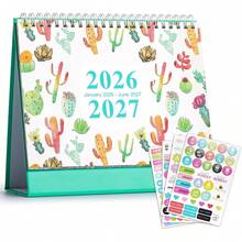 2026-2027 Desk Calendar, Flip Calendar With Stickers, 18 Months From January 2026 To June 2027, Compact And Practical For Home Office (Green Jan. 2026-June 2027) - Green Jan. 2026-jun. 2027 - View 4