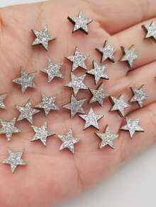 100 件迷你木制星星装饰，双面金色闪亮星星装饰，未完成的空白木制星星切片木制工艺品，适用于圣诞节装饰、DIY 剪贴簿派对工艺品、圣诞节餐桌装饰、节日派对装饰、居家装饰、节日礼物、生日、婚礼、母亲节、情人节 - 彩色 - 查看 5