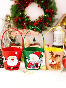 1 Stück Weihnachts-Lebkuchen Party Geschenktüte - Papier Weihnachts-Geschenktüte mit Griff, geeignet für Weihnachtsparty Dekorationen und Feiertags-Zubehör, Geburtstagsfeiern, Hochzeiten, Weihnachtsgeschenke, Weihnachtsdekorationen, Geburtstagsfeiern, Neujahrsgeschenke, Farben und Stile sind zufällig, Weihnachts-Lebkuchenmann Geschenktüten, Weihnachts-Apfel Verpackungsboxen Winterraumdekoration