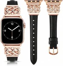 Smart Watch Strap - Black/Rose Gold - View 12