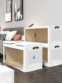 2/3 Layers    Storage Bins With Lids Large Stackable Storage Bins With Wheels And Door Storage Containers Box For Closet Organizers And Storage Plastic Drawer Storage For Bedroom Office Kitchen School - 黑與白 - 查看 6