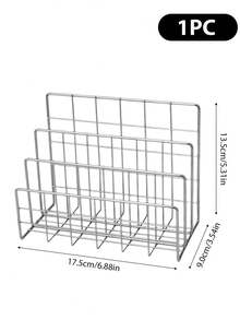 1/2pcs Industrial Style 3-Tier Metal Bookshelf - Modern Desktop Storage Rack, Sturdy And Durable, Suitable For Home, Office, Library Organization, Space-Saving, Can Be Used As Bookshelf And Magazine Rack - Multicolor - View 12